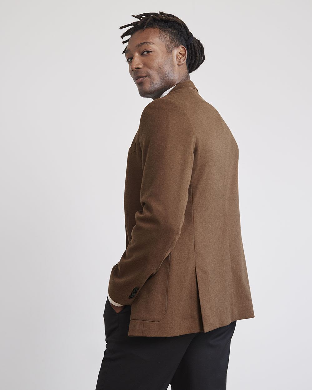 Slim-Fit Brushed Twill Cacao Blazer