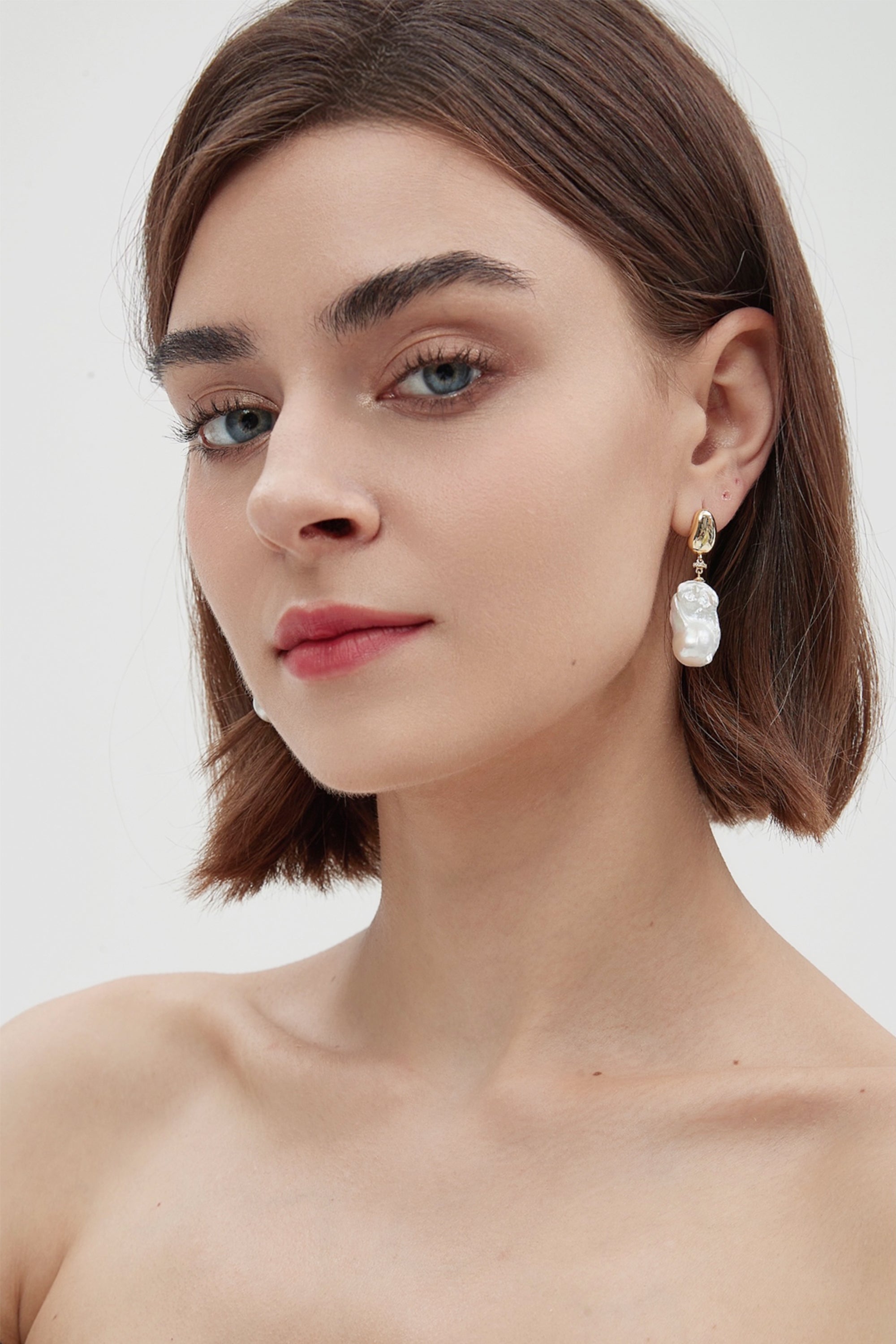 Classicharms-Doris Large Natural Baroque Pearl Drop Earrings