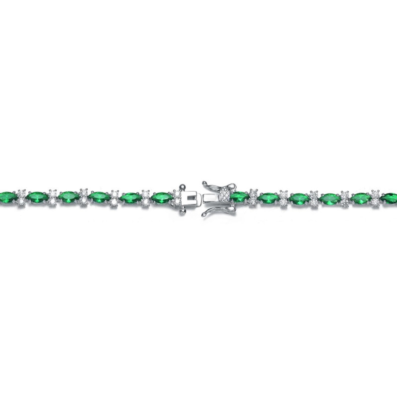 Sterling Silver with 3mm Coloured Cubic Zirconia Tennis Bracelet