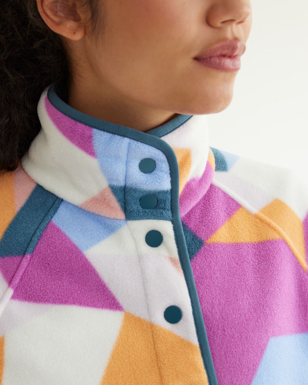 Long-Sleeve Polar Fleece Pullover with Snaps, Hyba