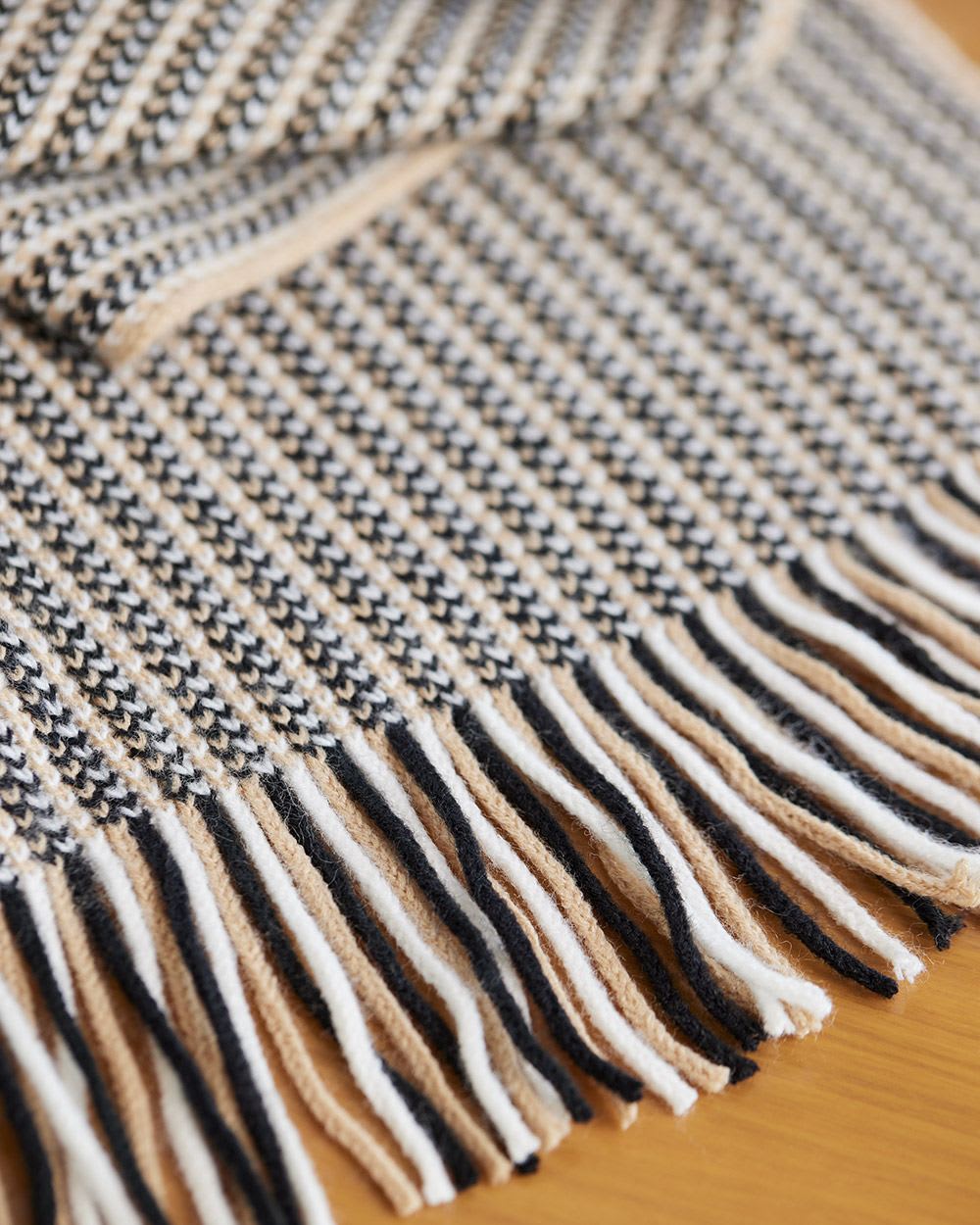 Striped Scarf with Fringes