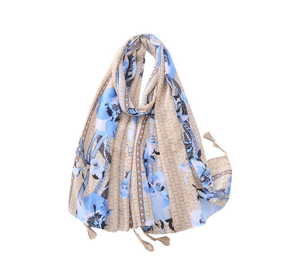 Blue And Brown Anemone Scarf - Don't AsK
