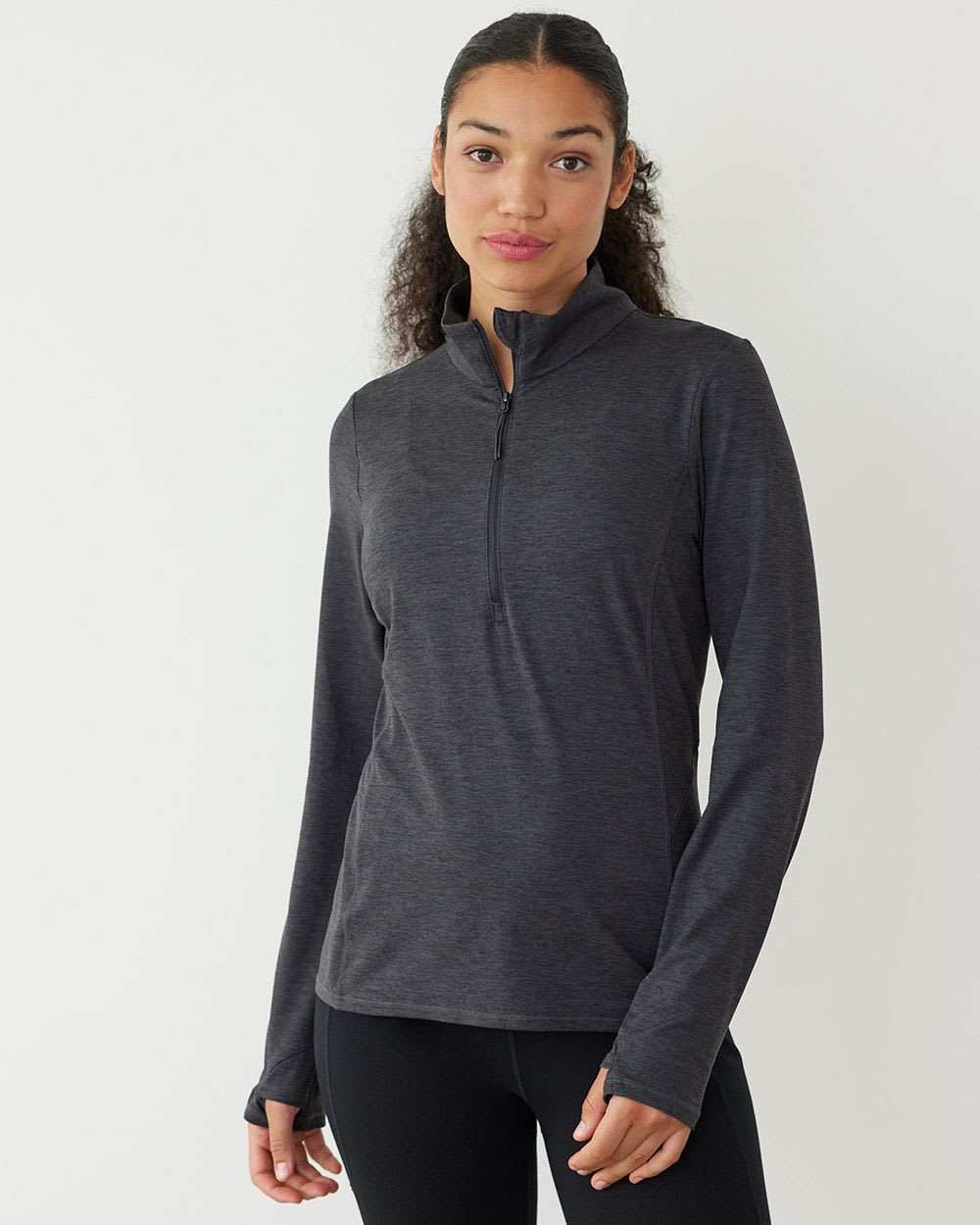 Long-Sleeve Mock-Neck Tee, Dry Lux Hyba