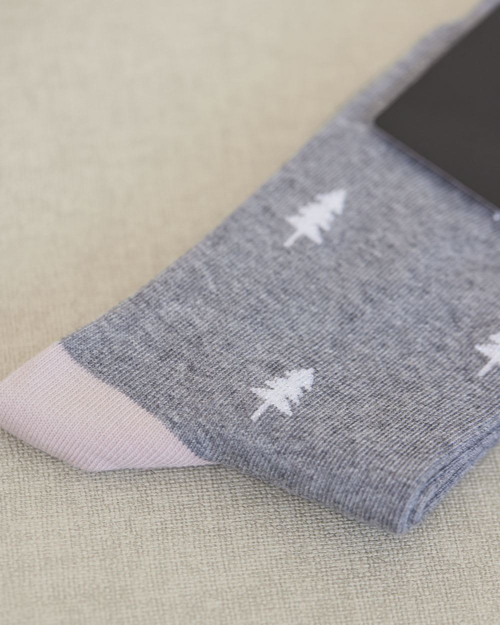 Cotton Socks with Christmas Trees