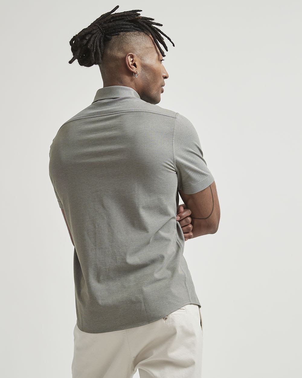 Two-Tone Short Sleeve Knit Shirt