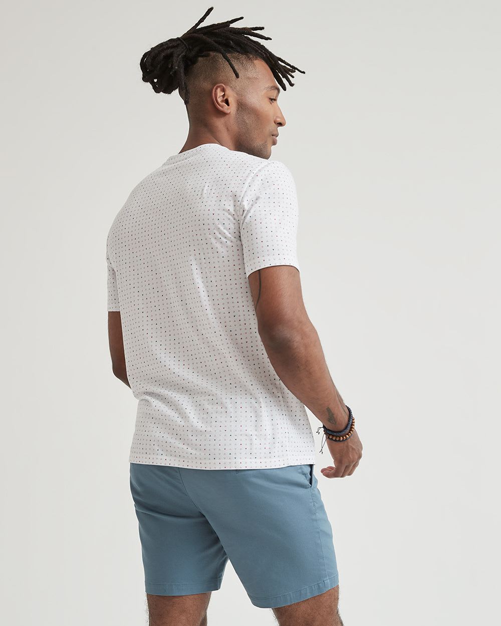 Short-Sleeve Crew-Neck Tee with All-Over Print