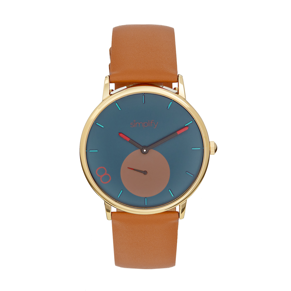 Simplify - The 7200 Leather-Band Watch - Turquoise
