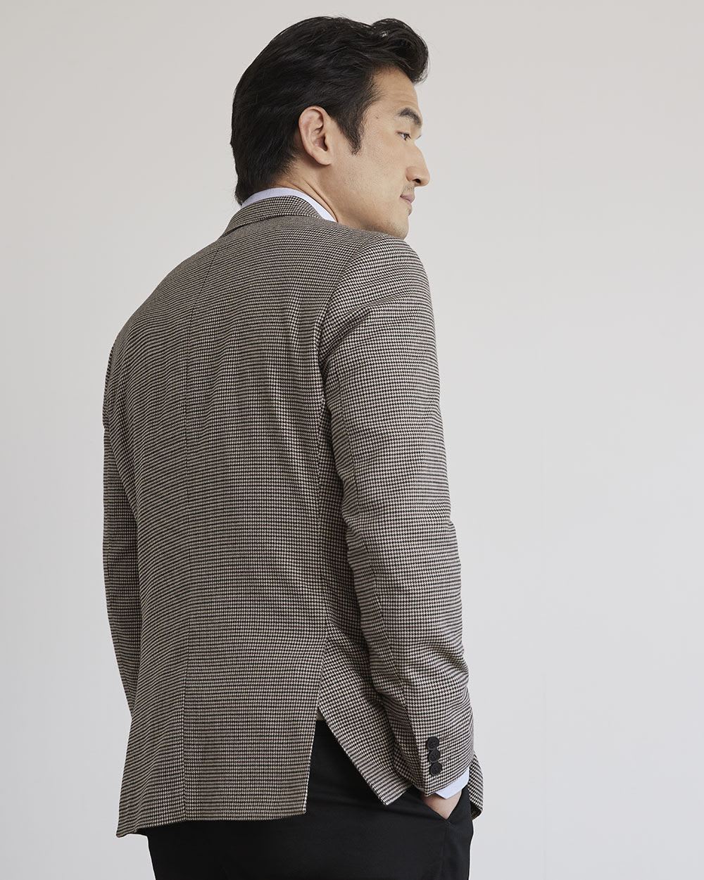 Slim Brushed Houndstooth Blazer