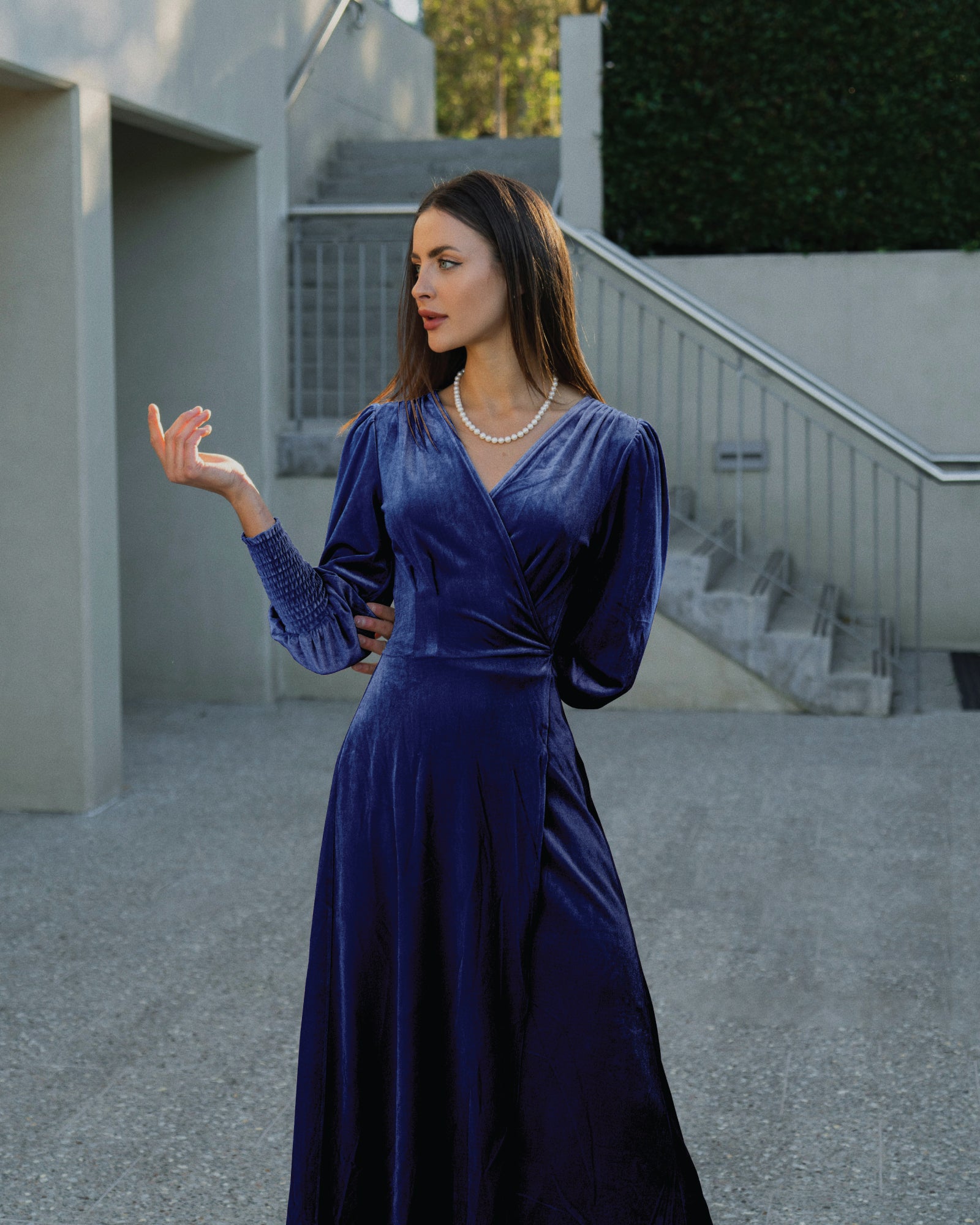 Belle & Bloom Current Mood Velvet Wrap Dress