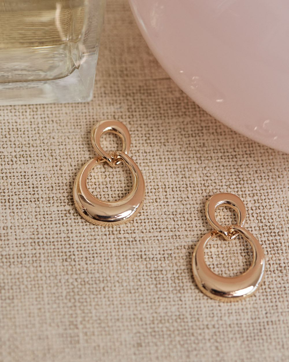Modern Golden Pendant Earrings