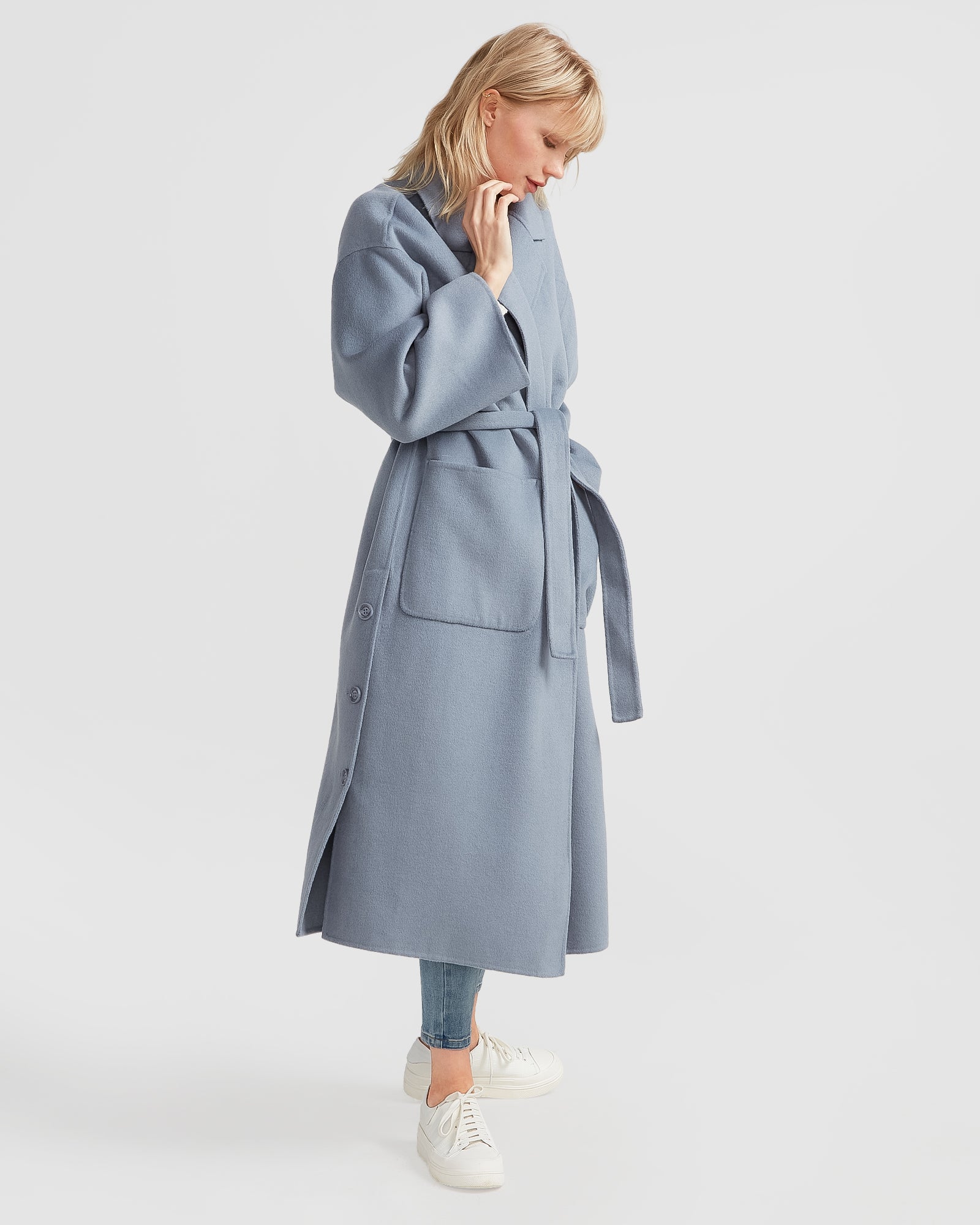 Belle & Bloom Wide Awake Split Hem Overcoat
