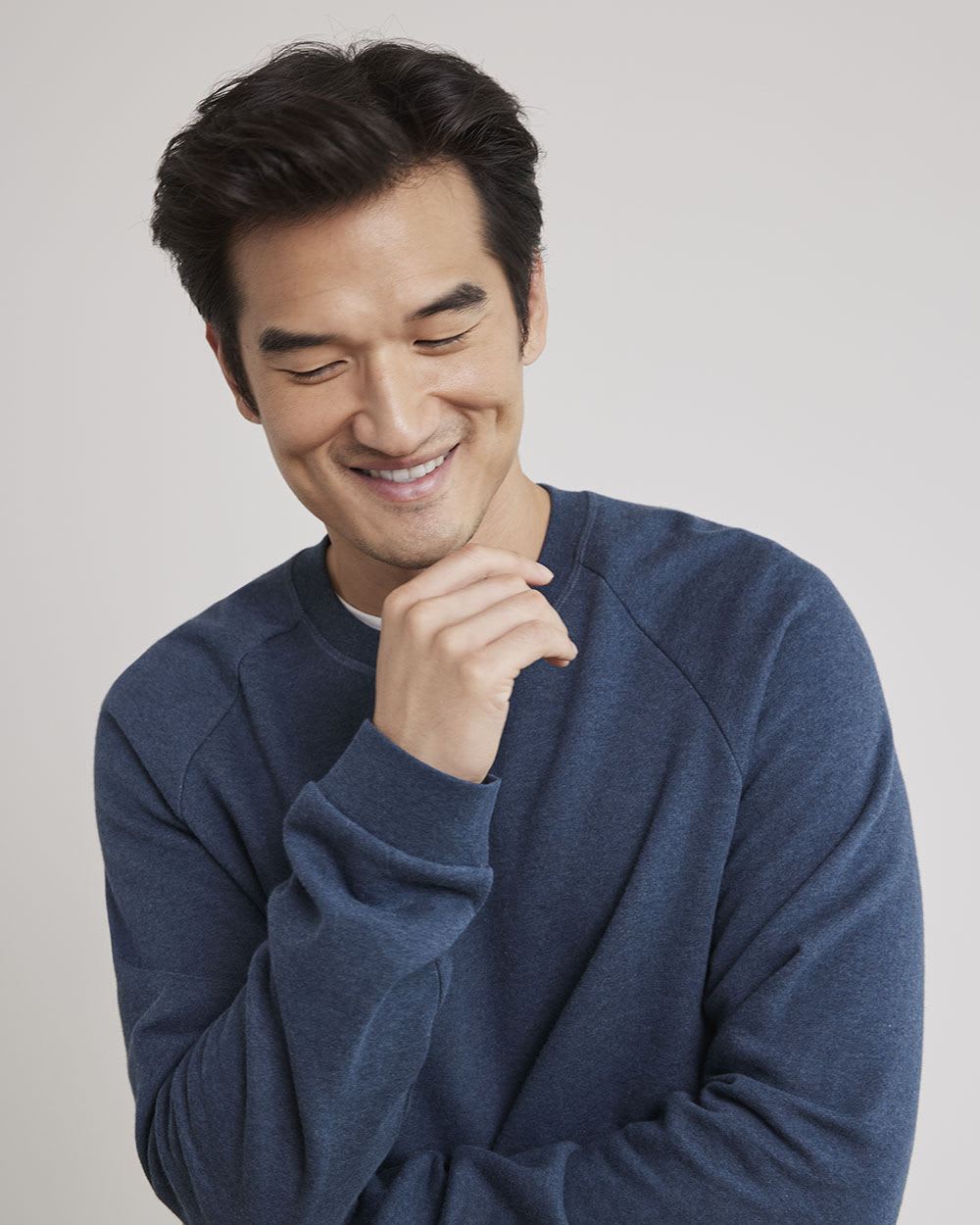 Solid Fleece Crew-Neck Pullover