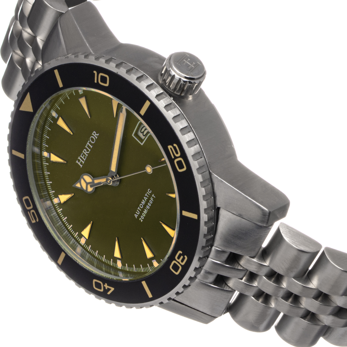 Heritor Automatic - Hurst Bracelet Watch w/Date - Orange