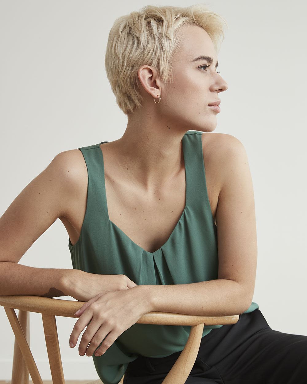 Silky Crepe Square-Neck Cami