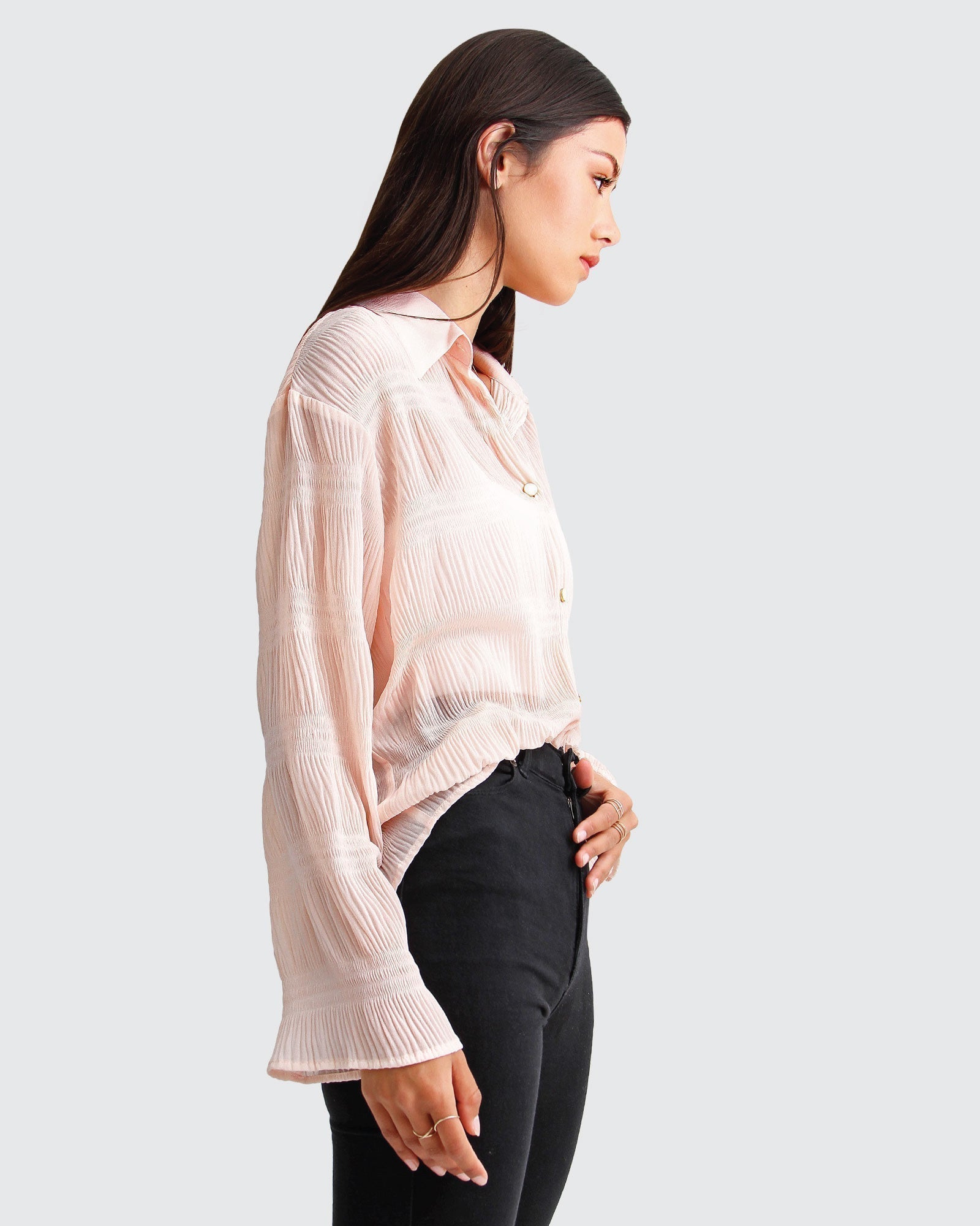 Belle & Bloom Yoko Shirred Chiffon Blouse