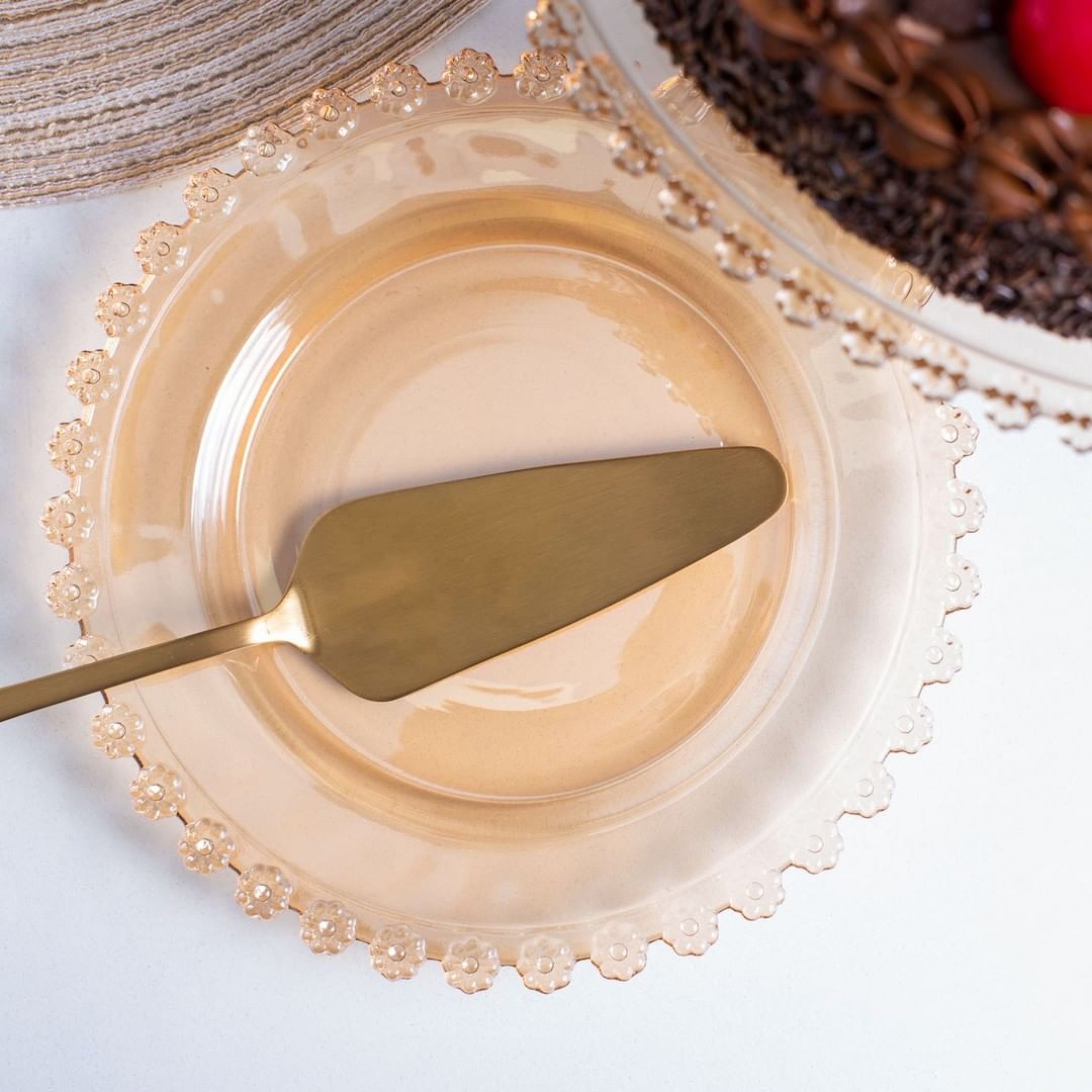 Pearl Collection Amber Crystal Salad/Dessert Plates 20cm Set of 4