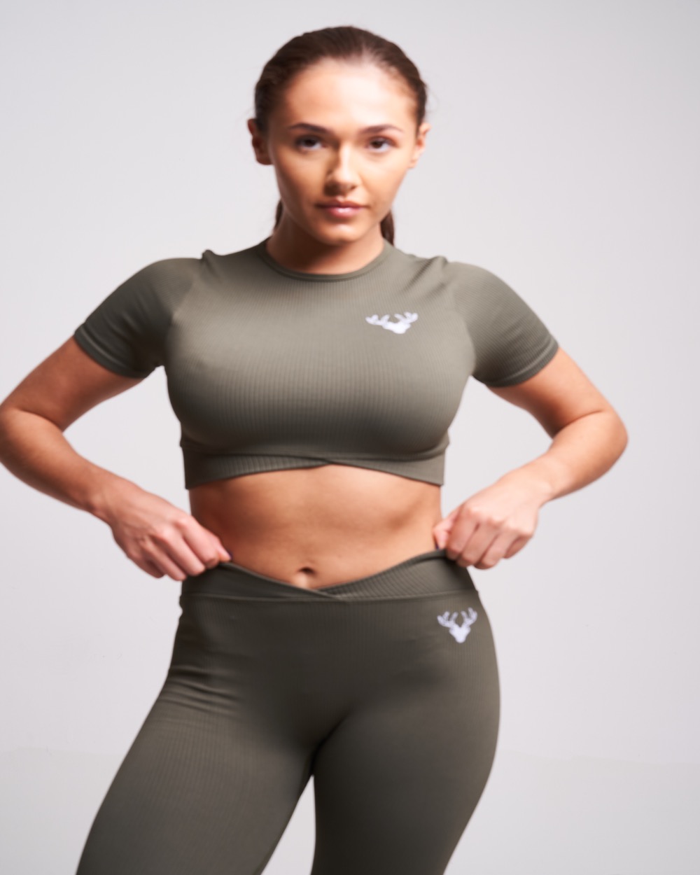 Twill Active - Fina Recycled Rib Criss Cross Crop Top - Petrol