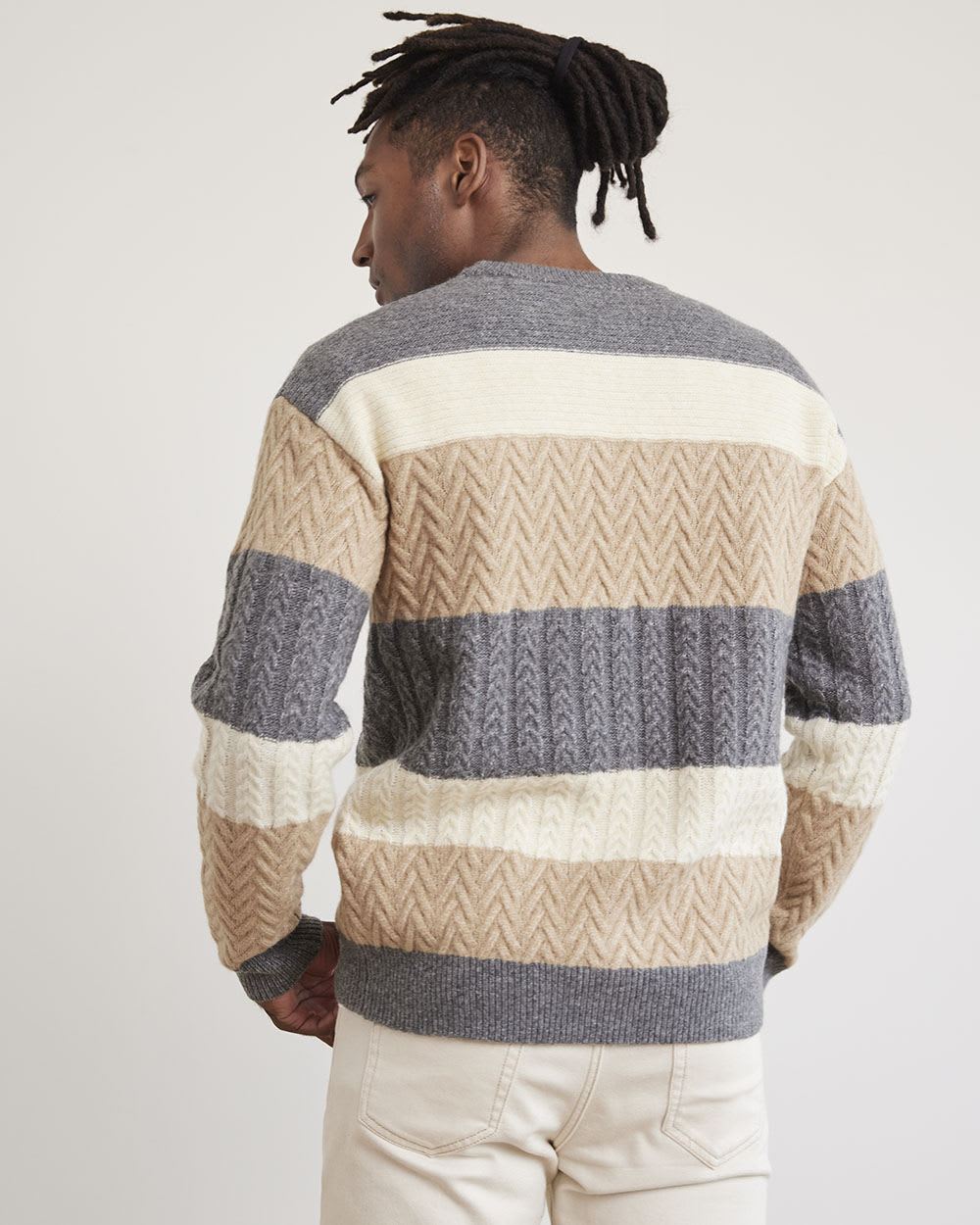 Striped Long-Sleeve Crew-Neck Sweater