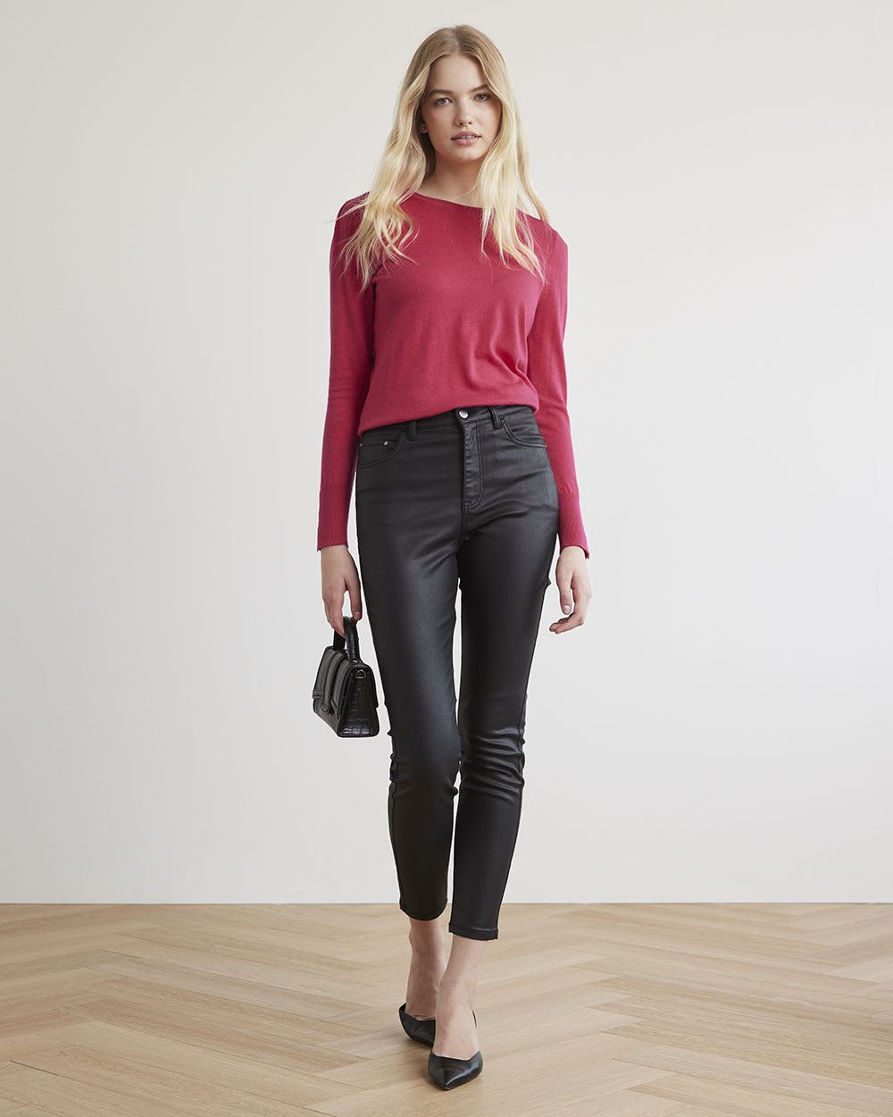 Fine Jersey Long-Sleeve Classic Sweater