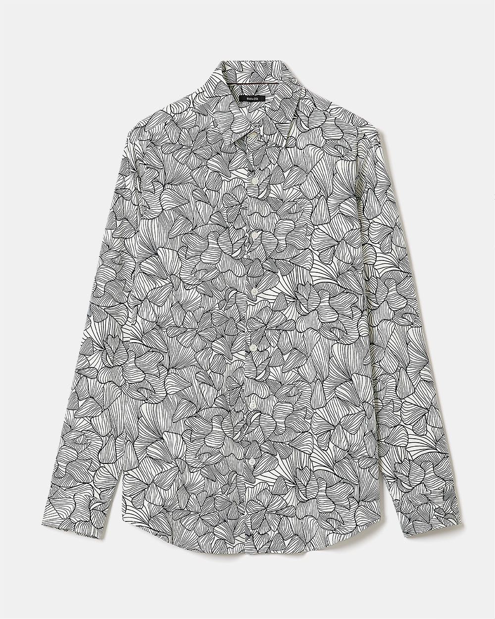 Tailored-Fit Dress Shirt with Floral Pattern