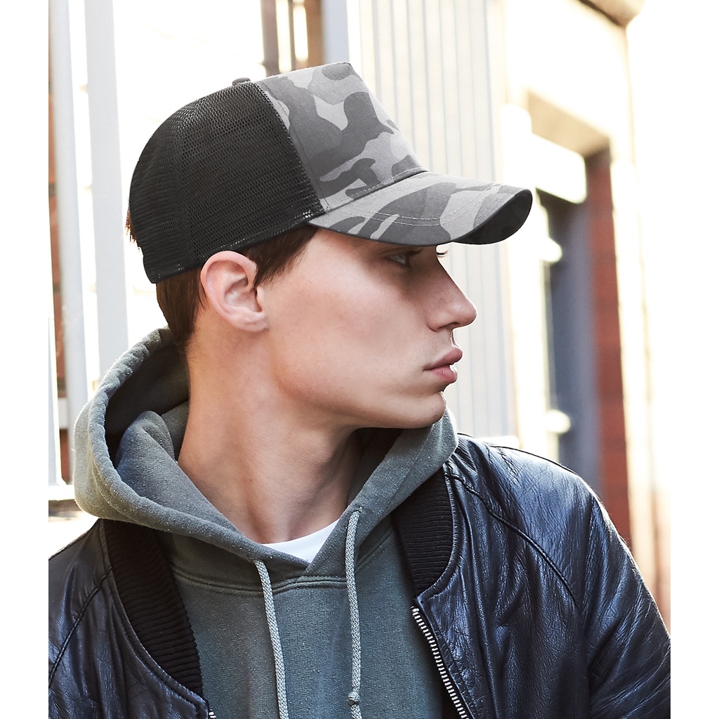 Beechfield - Retro Camouflage Snapback Trucker Cap