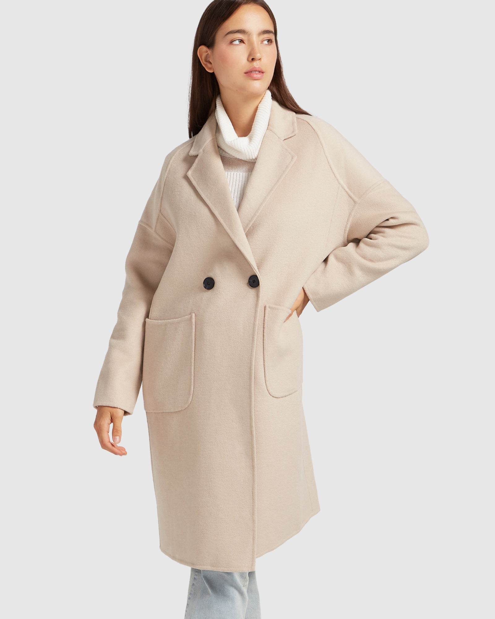 Belle & Bloom Publisher Double Breasted Wool Blend Coat