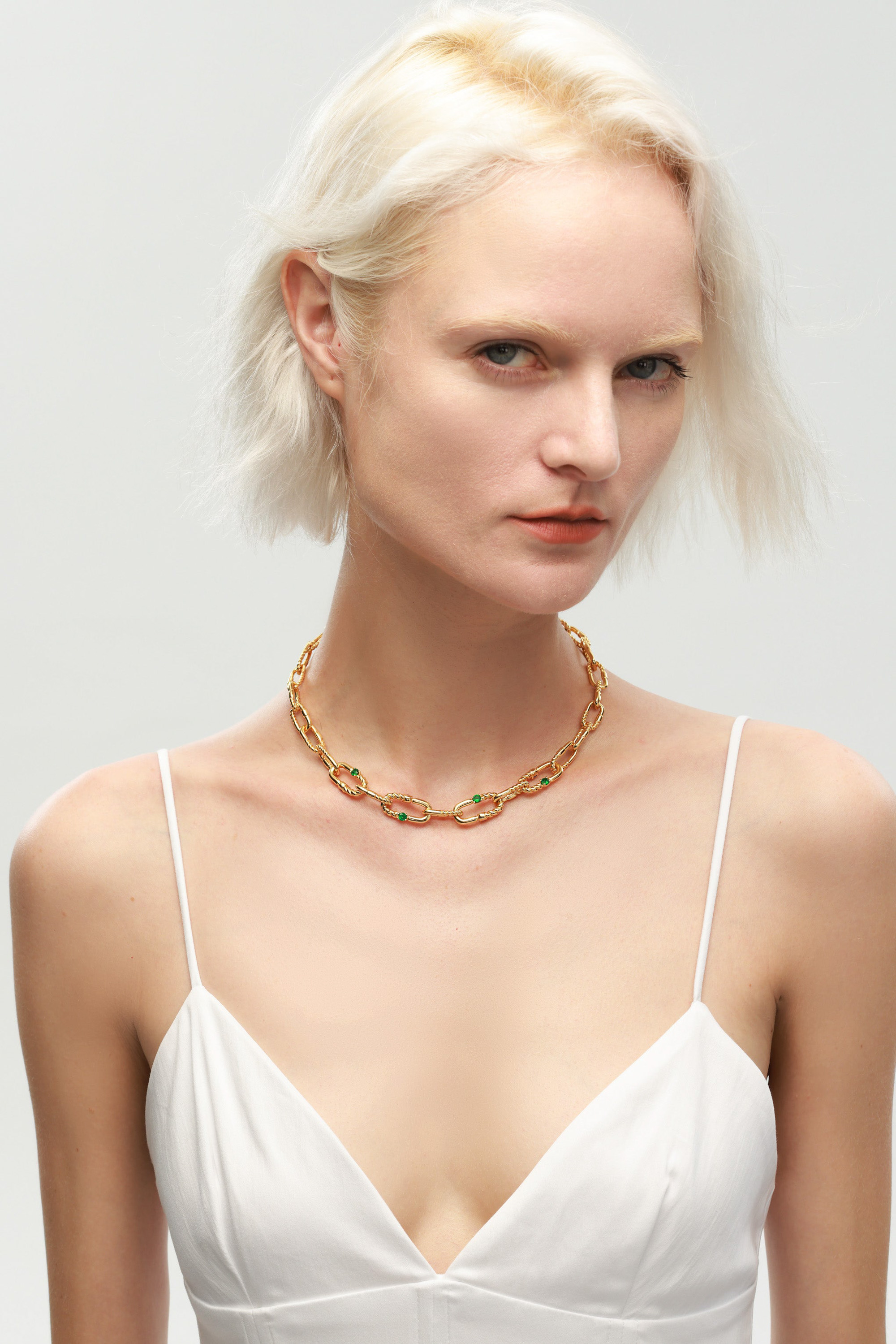 Classicharms-Double Colored Zirconia Necklace