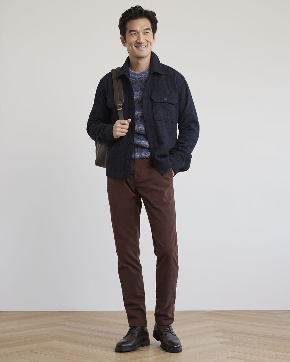 Solid Shacket with Chest Pockets