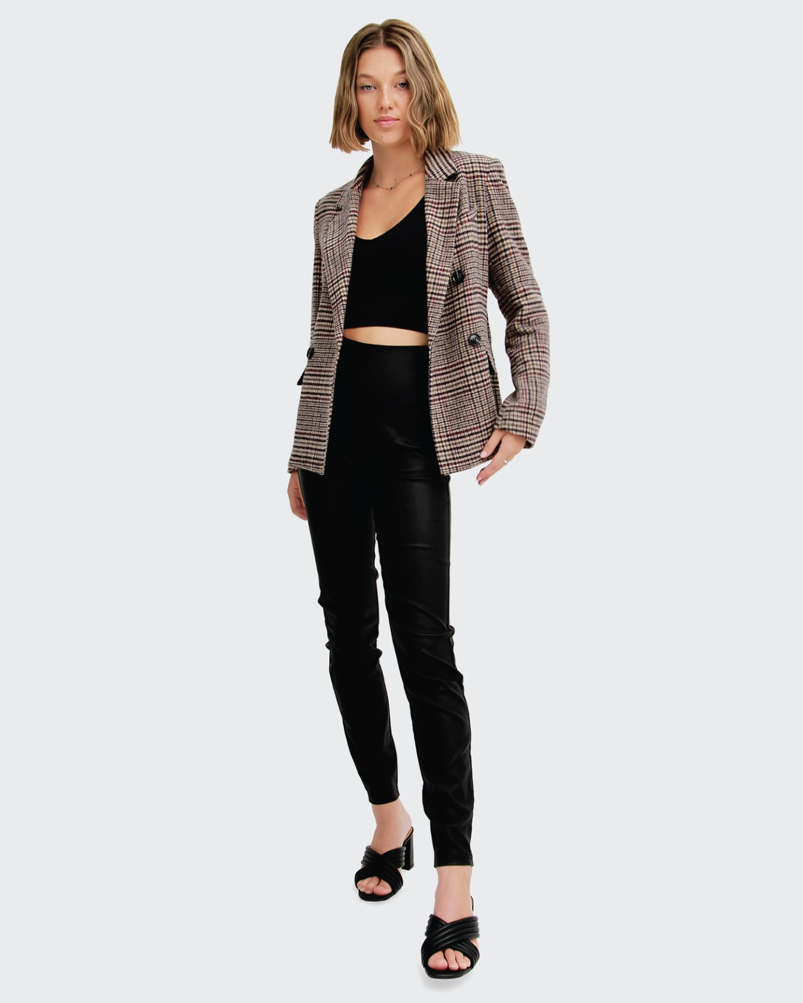 Belle & Bloom Piccadilly Wool Blend Plaid Blazer