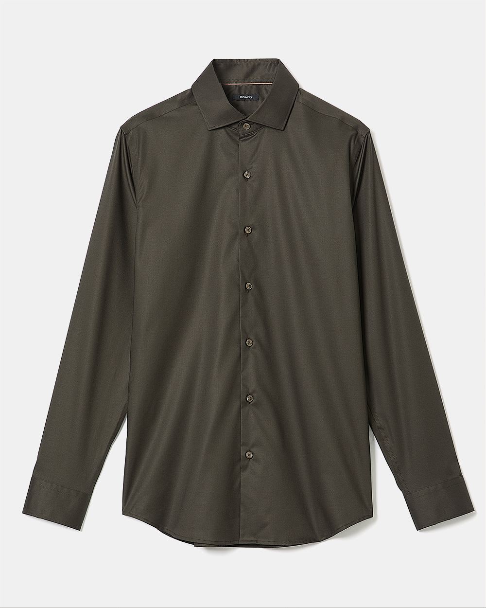 Slim-Fit Solid Sateen Dress Shirt