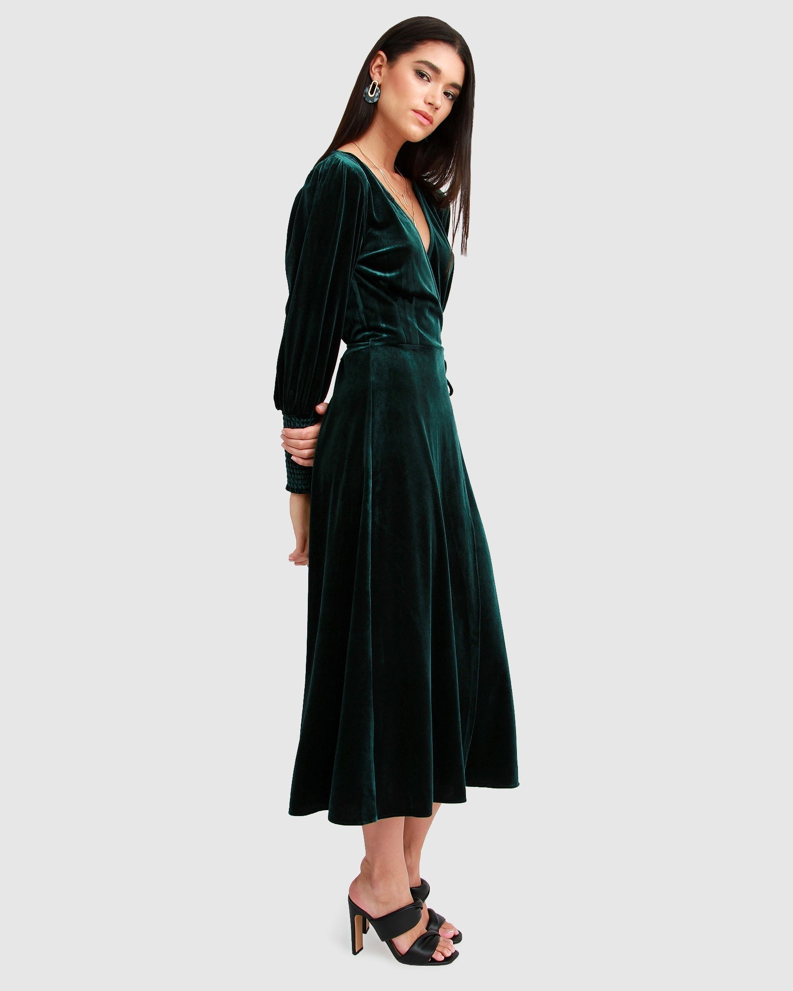 Belle & Bloom Current Mood Velvet Wrap Dress