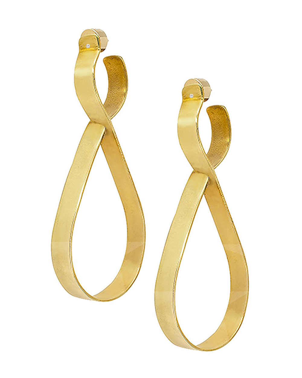 Charlotte Ribbon Hoop With Sterling Silver Post - Syd + Pia NYC™