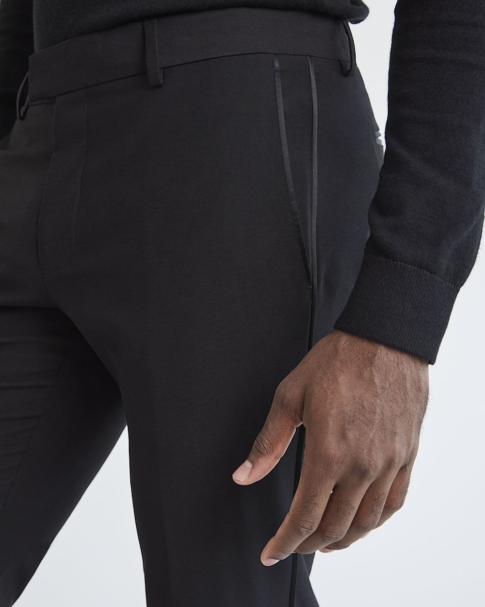 Slim-Fit Black Tuxedo Pant