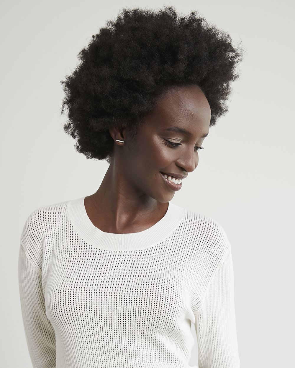 Long-Sleeve Pullover with Floating Stitches