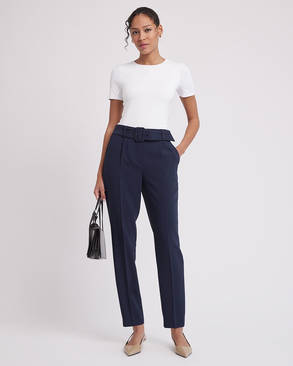 Short-Sleeve Crew-Neck Bodycon Tee, BodyConfident