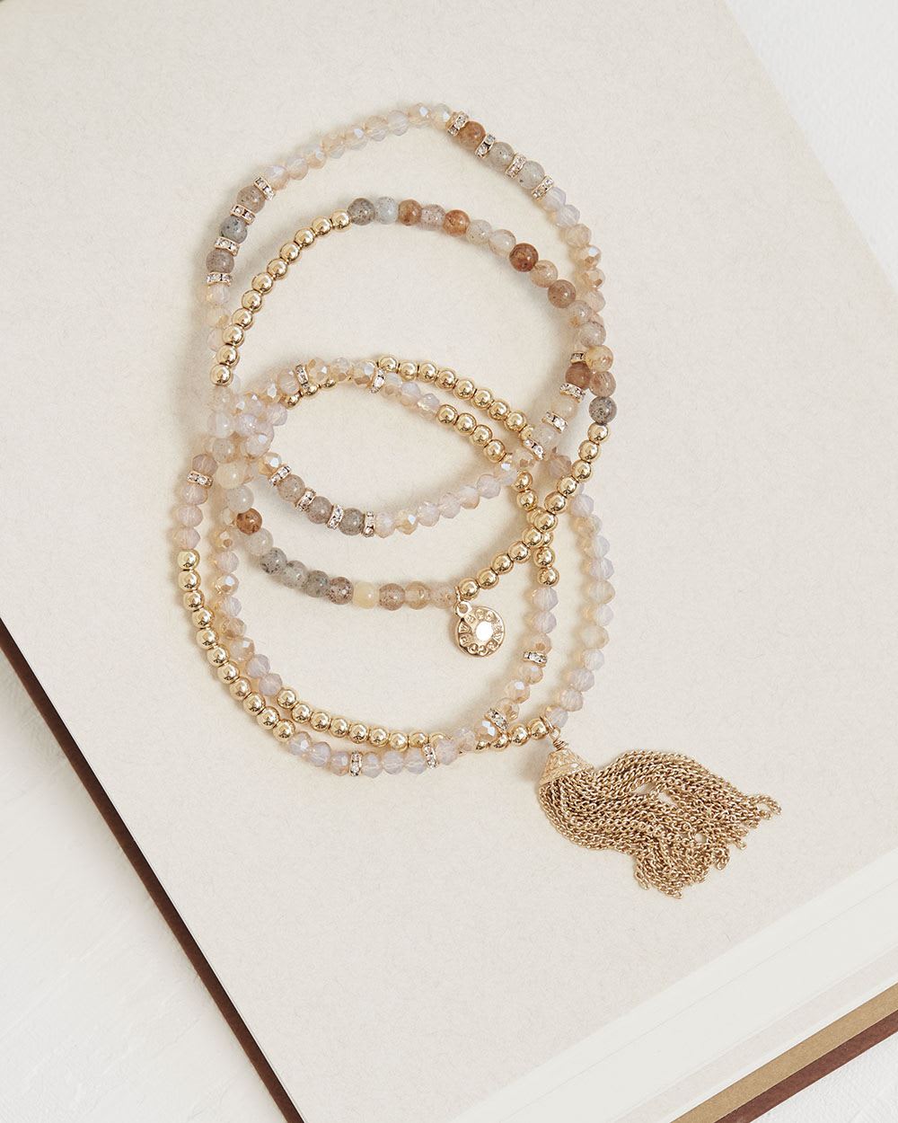 Beaded Elastic Bracelets, Multi-Pack