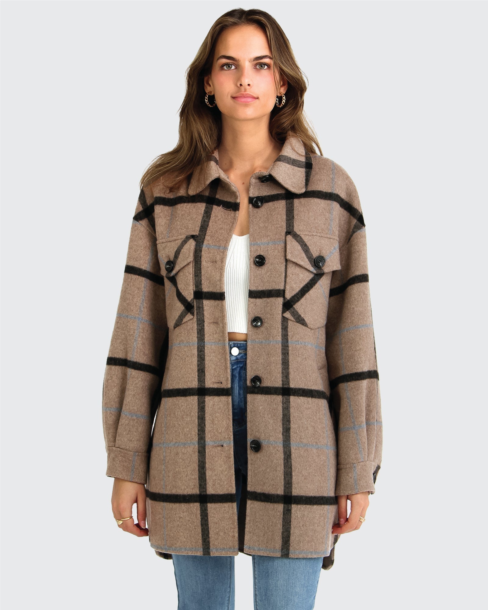 Belle & Bloom River's Edge Plaid Shacket
