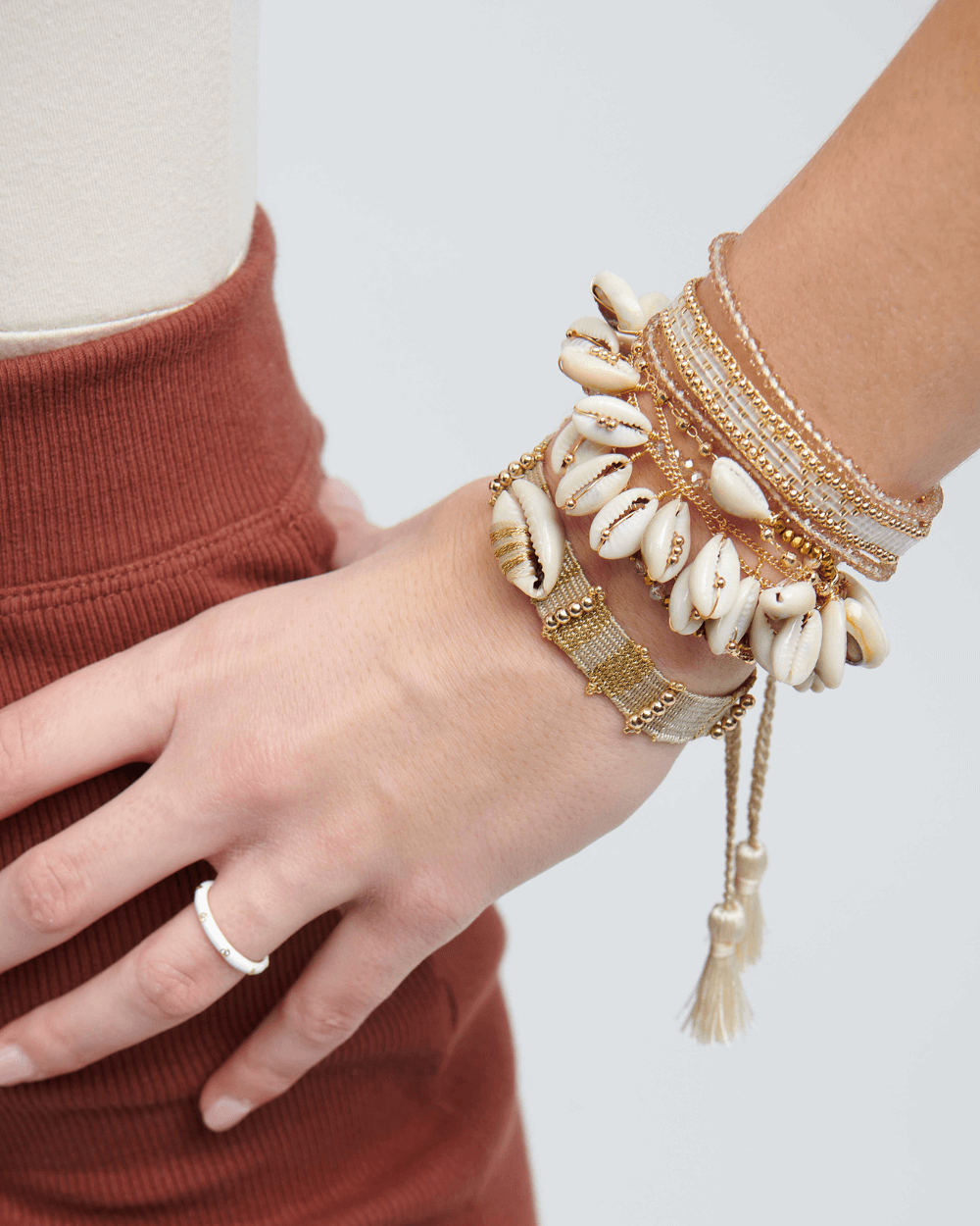 SAMOA Hipanema White Cuff Bracelet