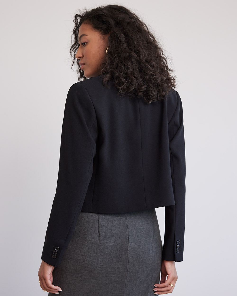 Loose Double-Breasted Crop Blazer