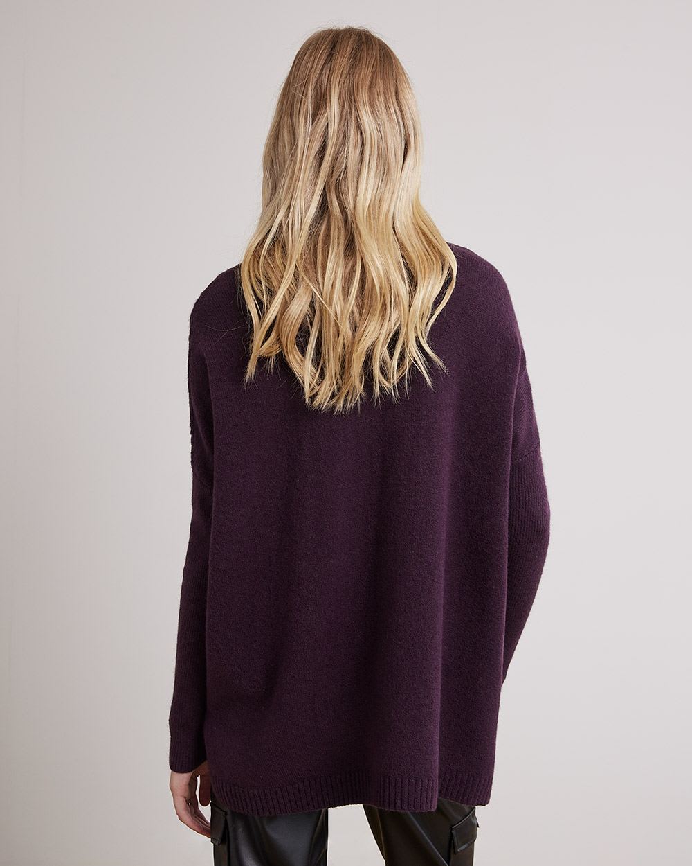 Oversized Long-Sleeve Turtleneck Tunic