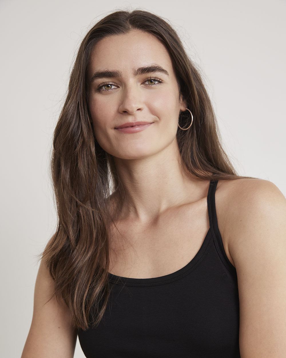 Solid Scoop-Neck Cami with Spaghetti Straps