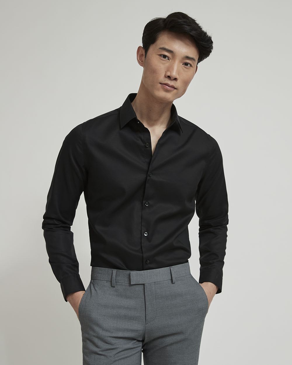 Solid Easy-care Twill Dress Shirt