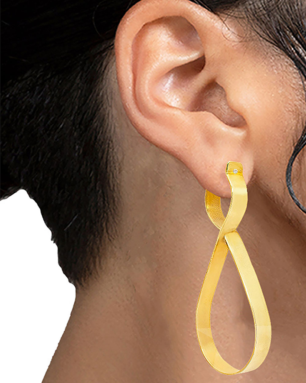 Charlotte Ribbon Hoop With Sterling Silver Post - Syd + Pia NYC™