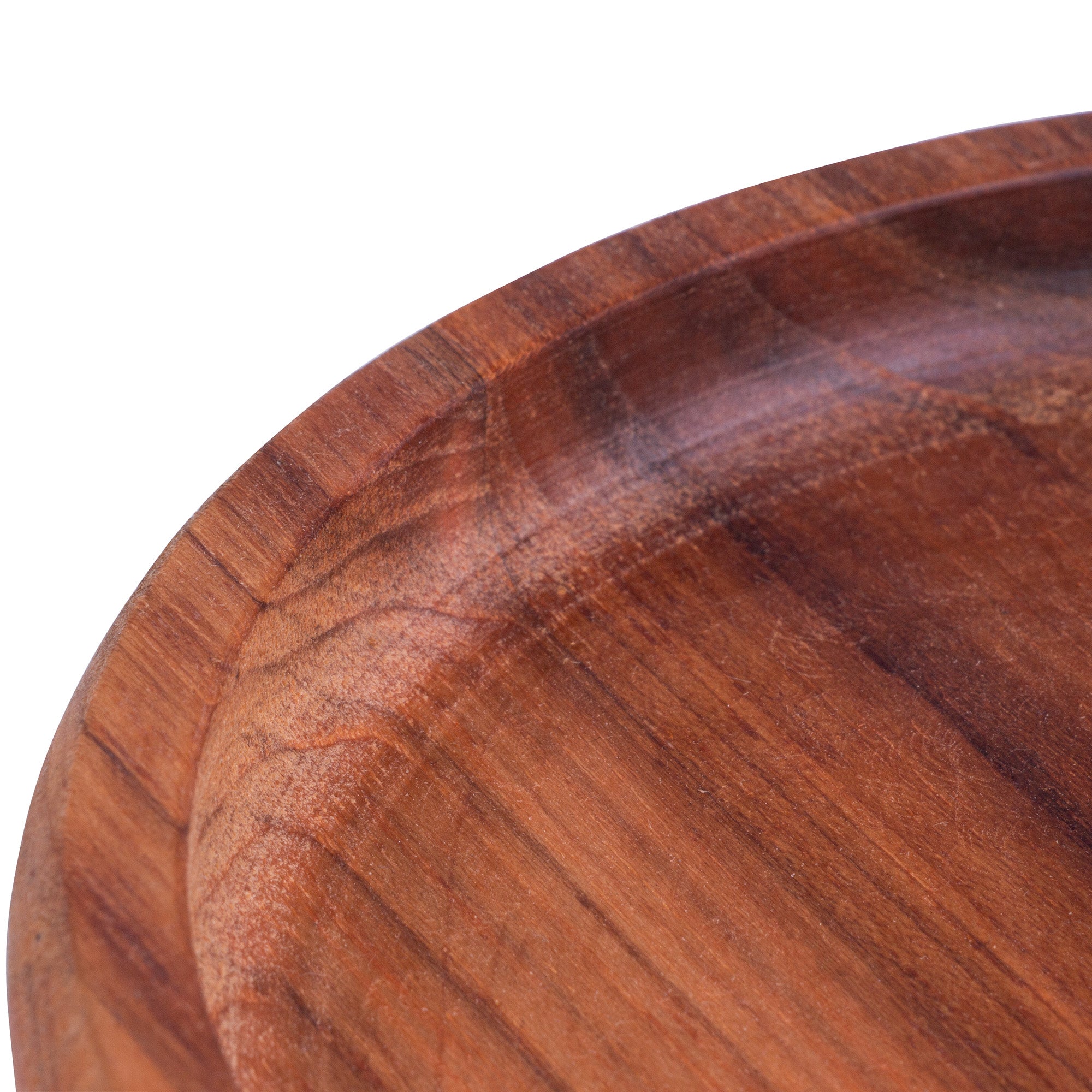 Teca Collection Wooden Serving Tray with White Porcelain Platter 28x17x3cm