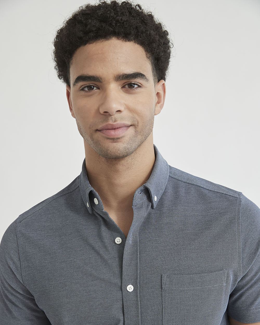 Two-Tone Short Sleeve Knit Shirt