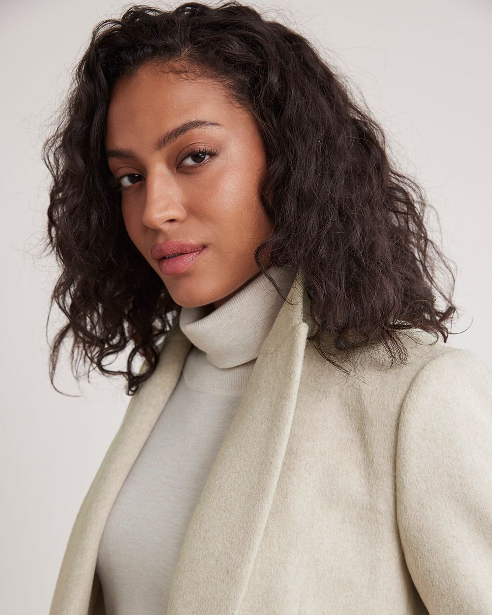 Long Double-Breasted Wool Blazer