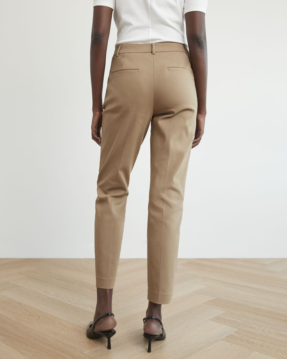Mid-Rise Slim-Leg Solid Signature Pant - 28"