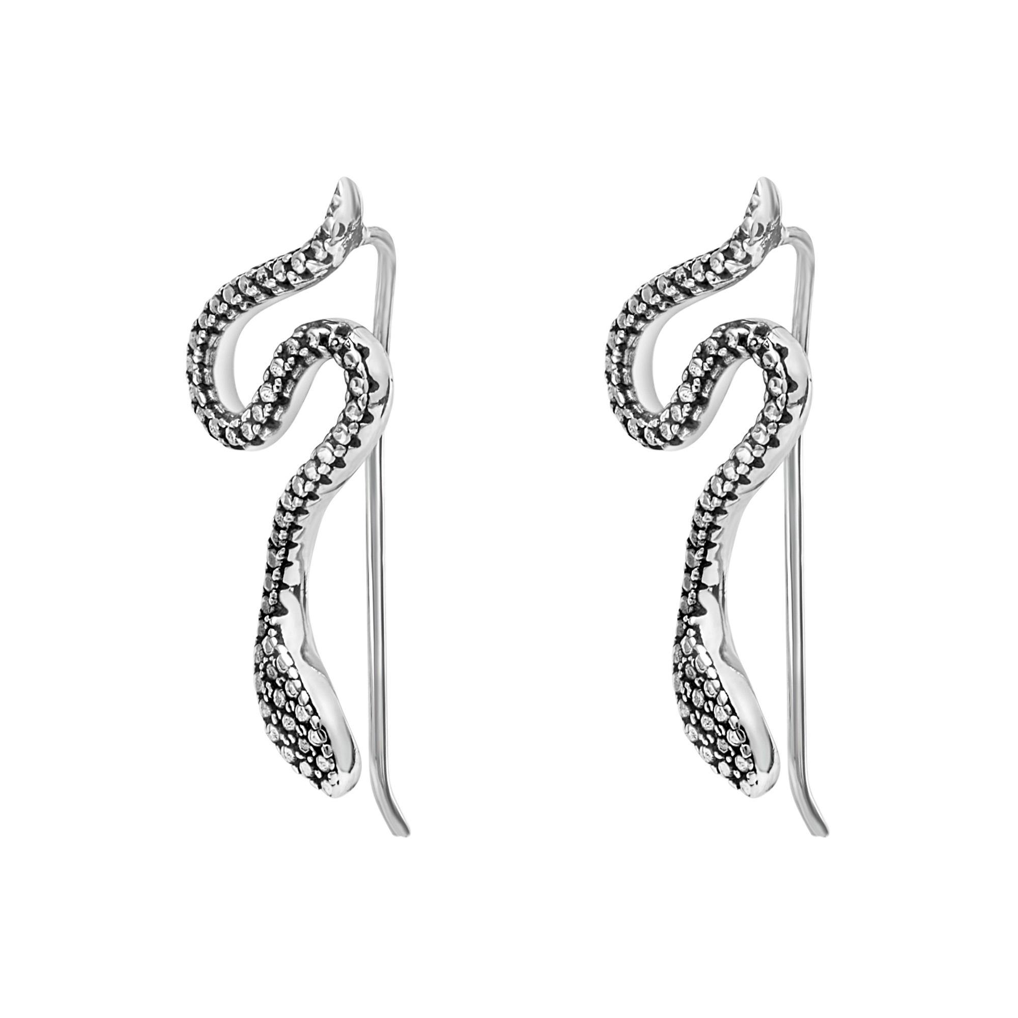 Sterling Silver Snake Threader Earrings - Ag Sterling