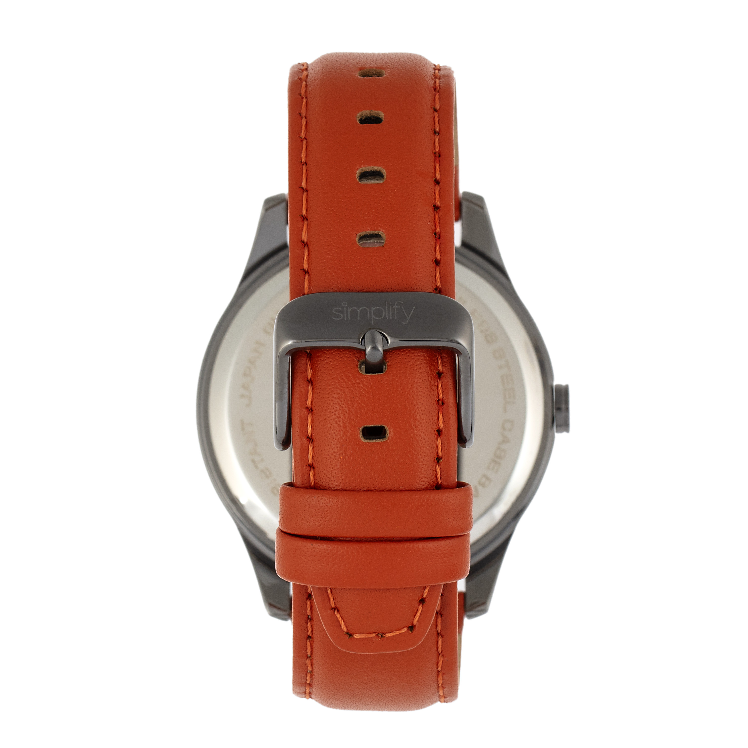 Simplify - The 6600 Series Leather-Band Watch - Brown/Black