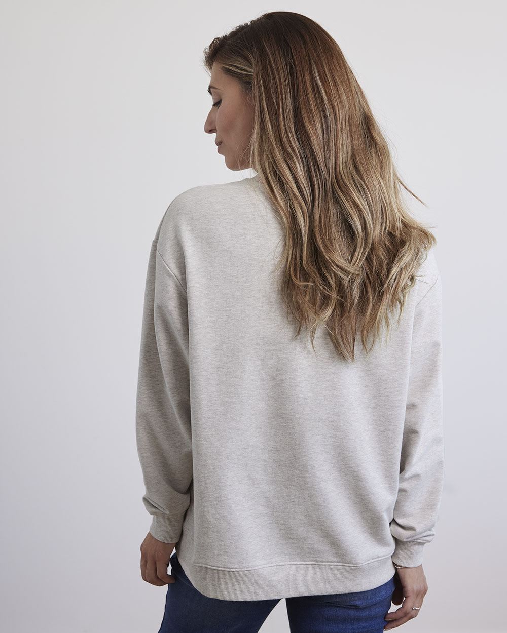 Relaxed-Fit French Terry "Mama" Sweatshirt - Thyme Maternity